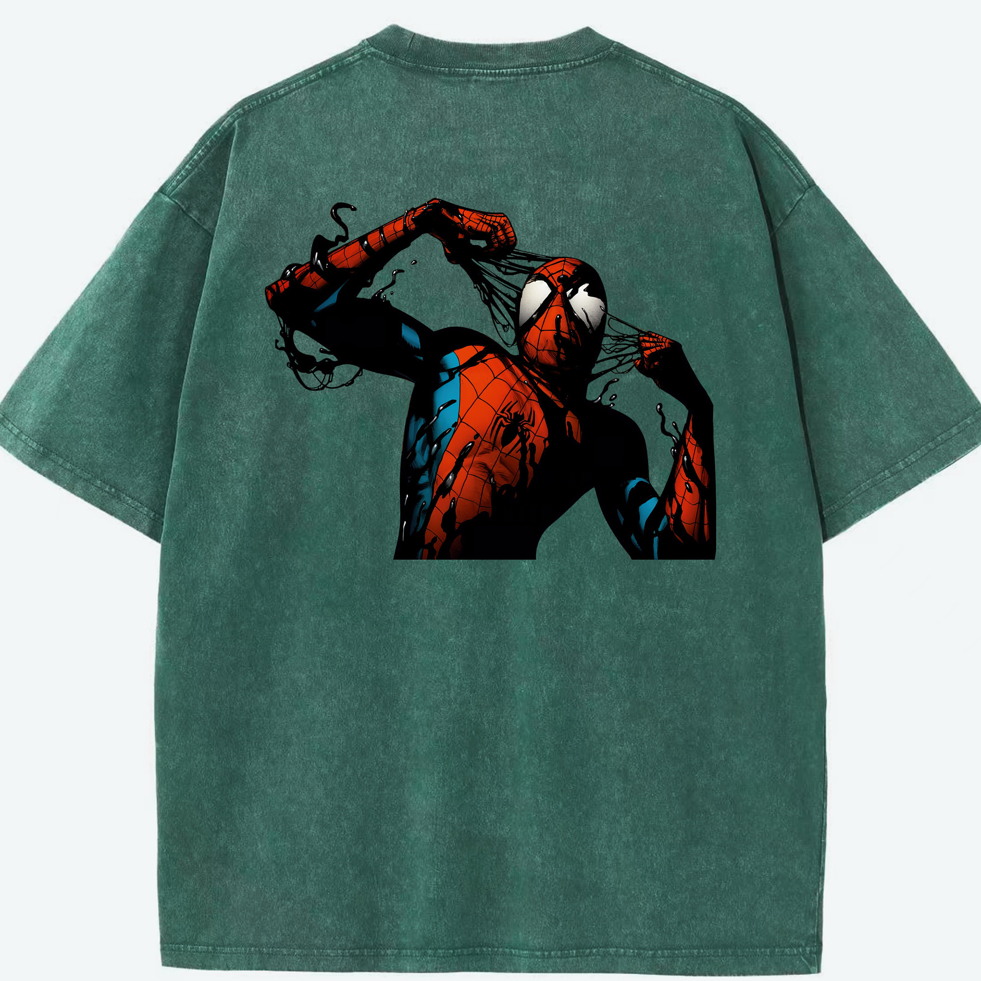（画像用） Spider Man スパイダーマン 綿100% ヴィンテージ風 半袖Tシャツ（背面プリント）